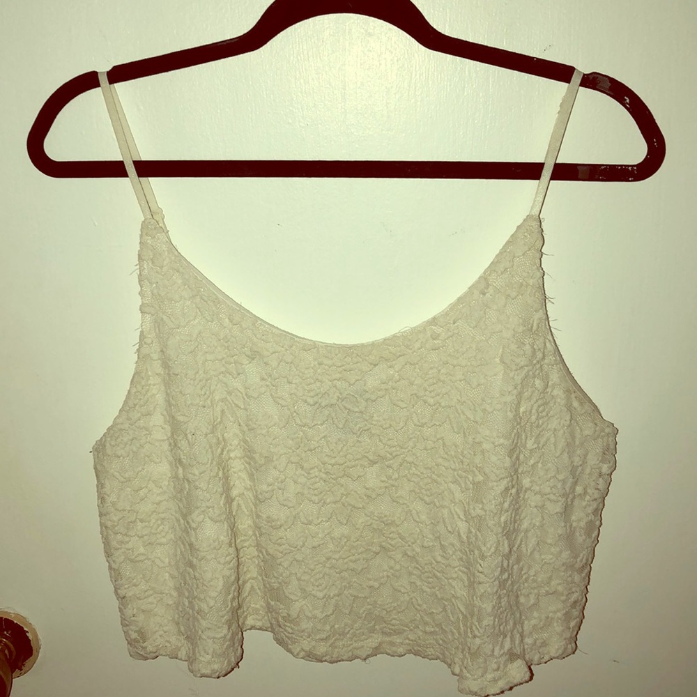 White Lace Crop Top